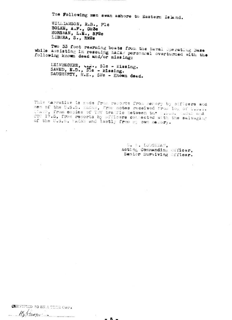 GFL Narrative of USS Macaw p. 5