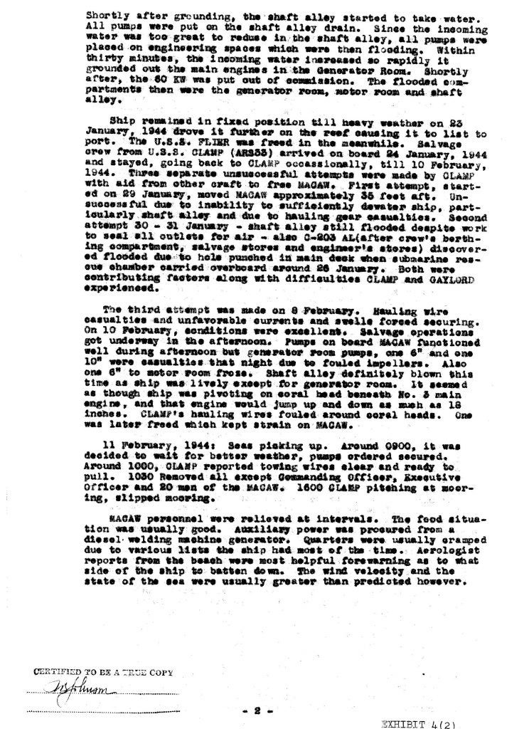 Macaw Board of Investigation exhibit 4(2)