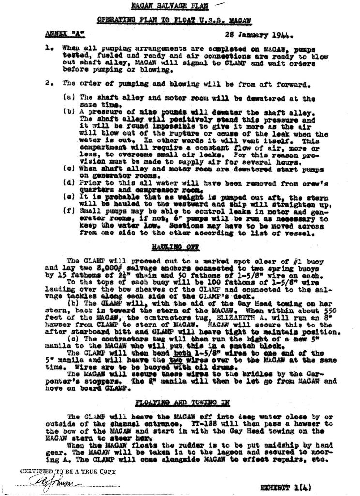 Macaw Board of Investigation exhibit 1(4)
