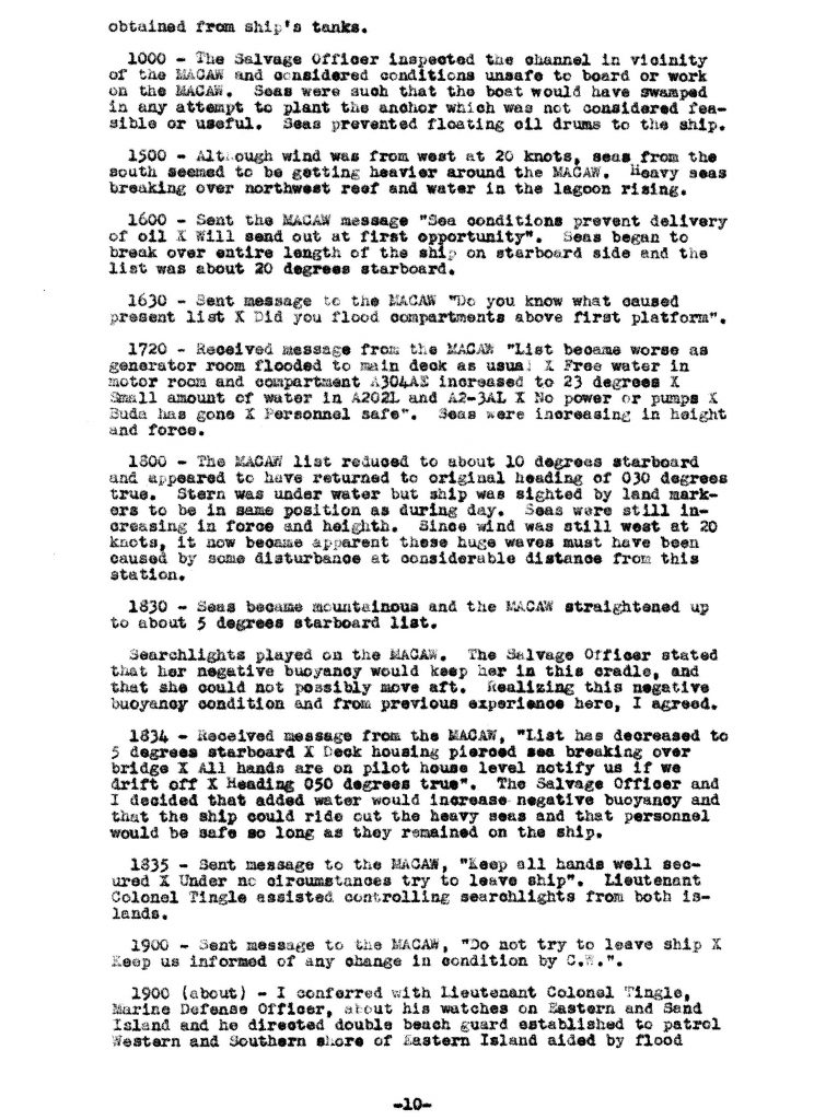 Macaw Board of Investigation p. 10