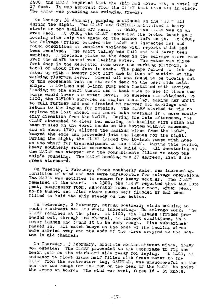 Macaw Board of Investigation p. 17