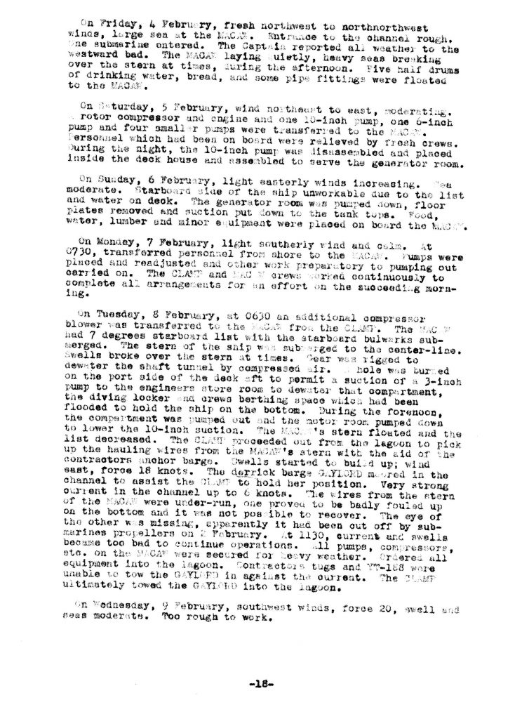 Macaw Board of Investigation p. 18