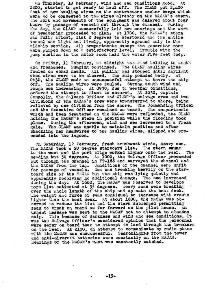 Macaw Board of Investigation p. 19