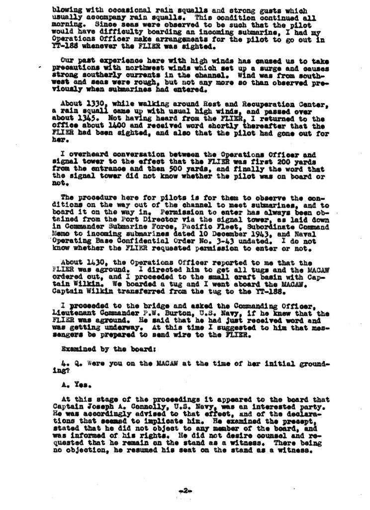 Macaw Board of Investigation p. 2