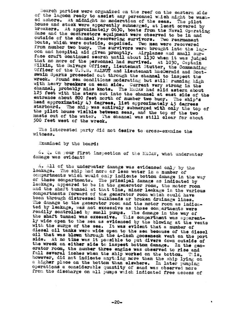 Macaw Board of Investigation p. 20
