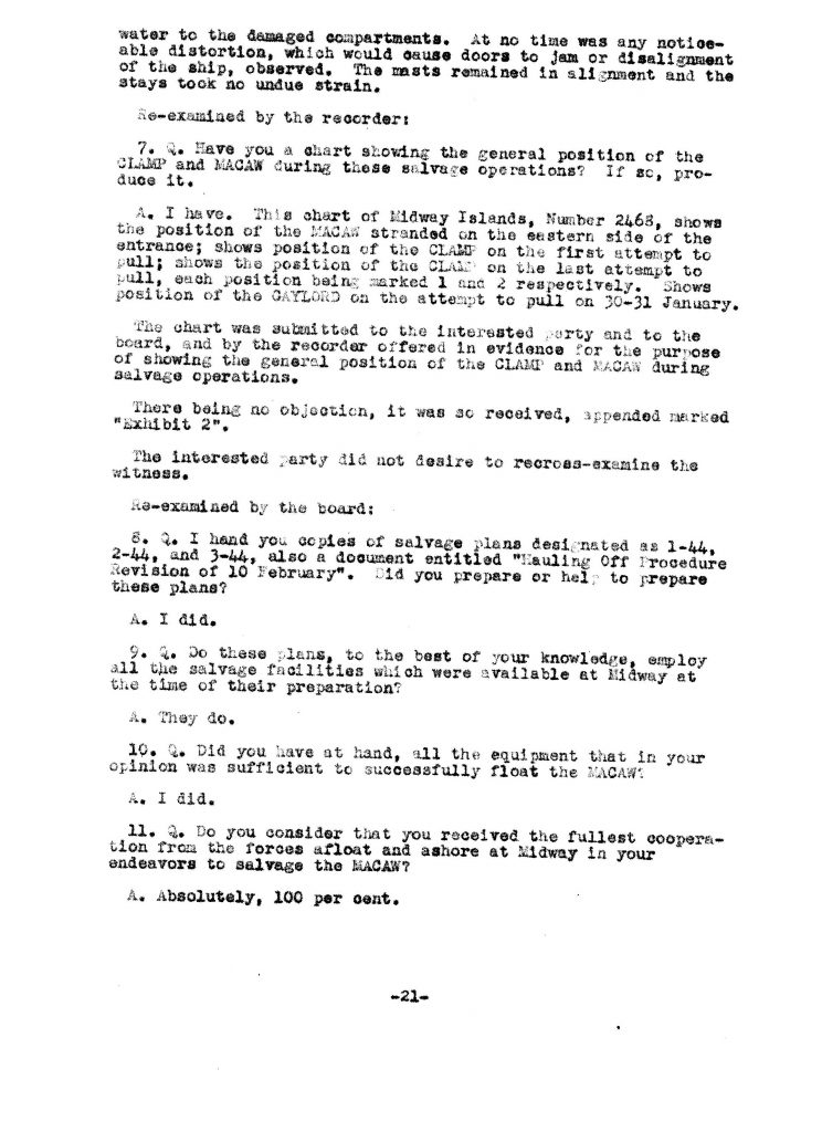 Macaw Board of Investigation p. 21