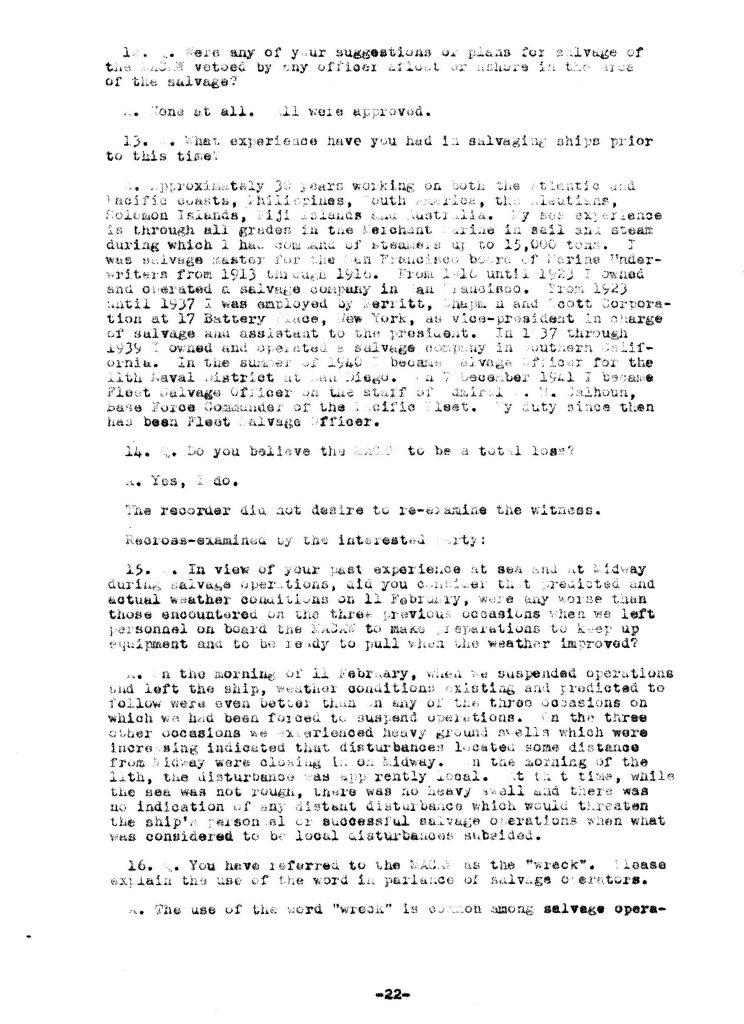 Macaw Board of Investigation p. 22