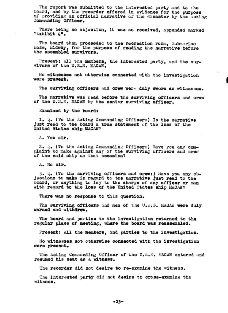 Macaw Board of Investigation p. 25