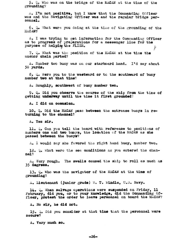 Macaw Board of Investigation p. 26