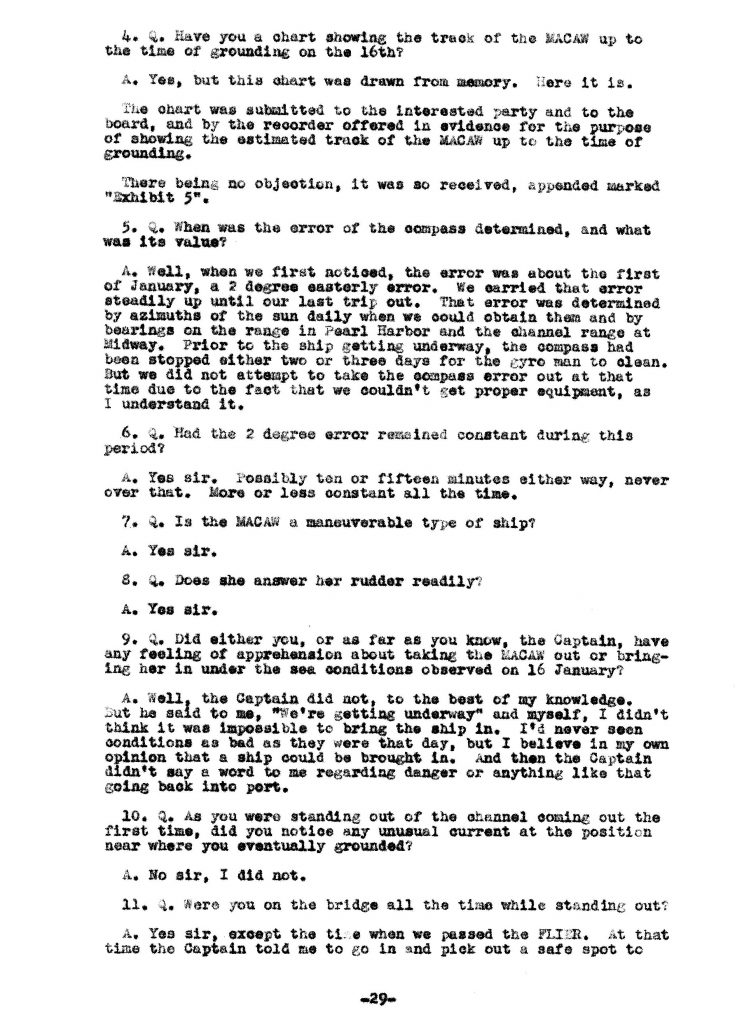 Macaw Board of Investigation p. 29