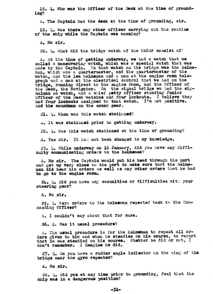 Macaw Board of Investigation p. 31