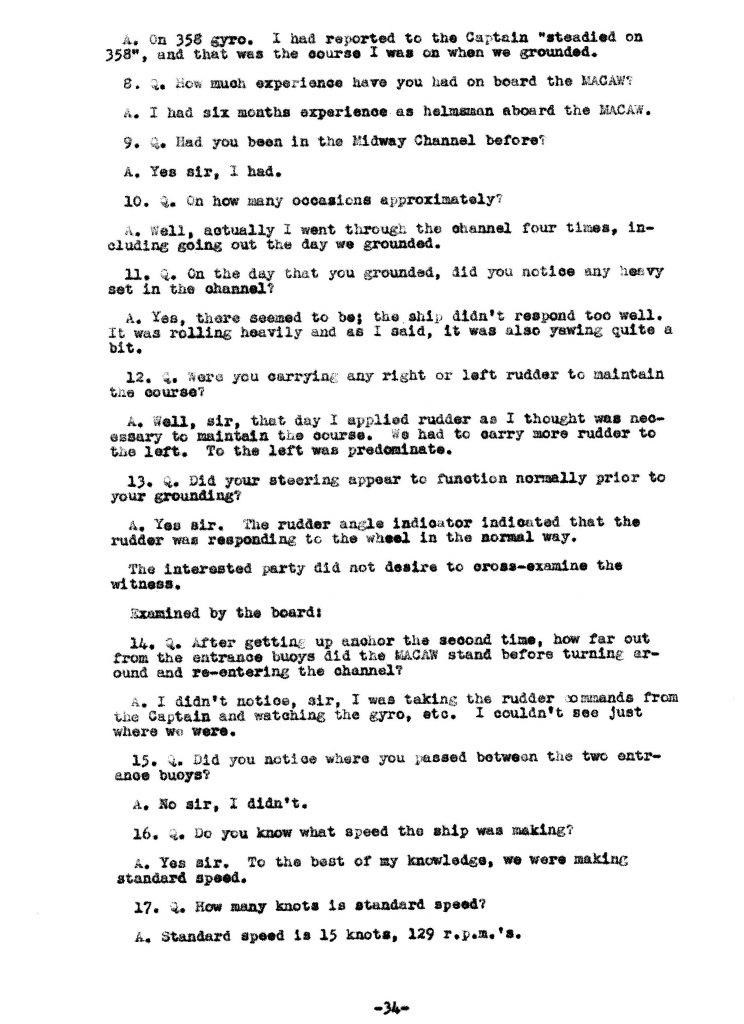 Macaw Board of Investigation p. 34