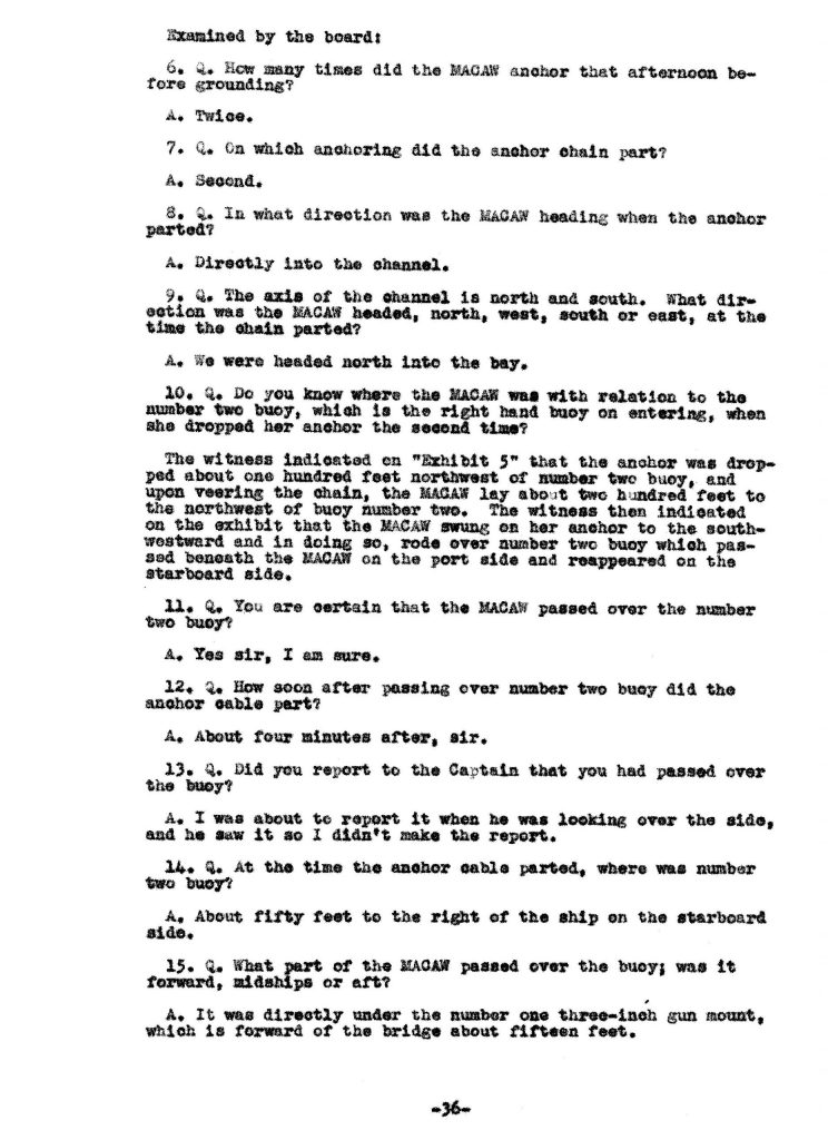 Macaw Board of Investigation p. 36