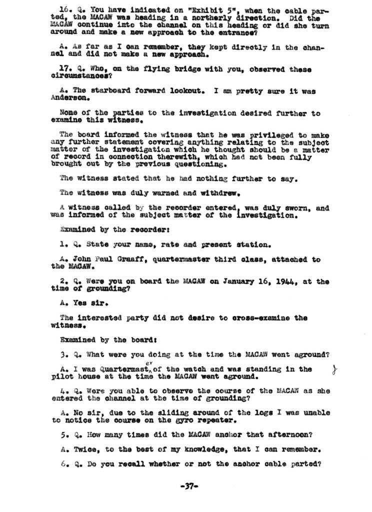 Macaw Board of Investigation p. 37