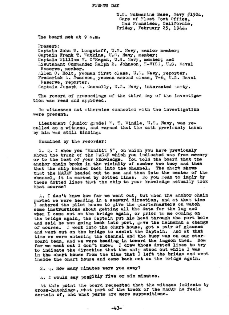 Macaw Board of Investigation p. 43
