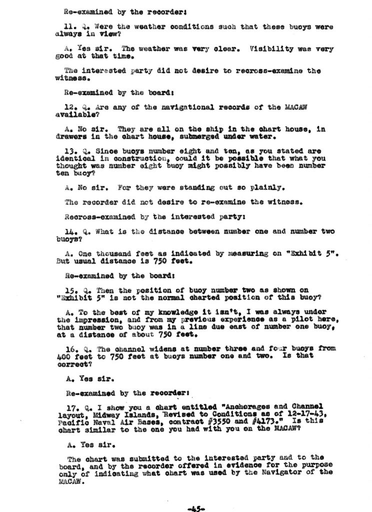 Macaw Board of Investigation p. 45