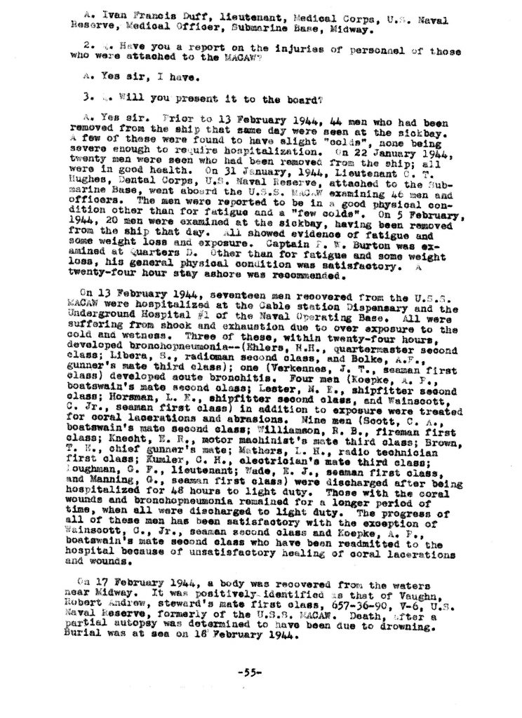 Macaw Board of Investigation p. 55
