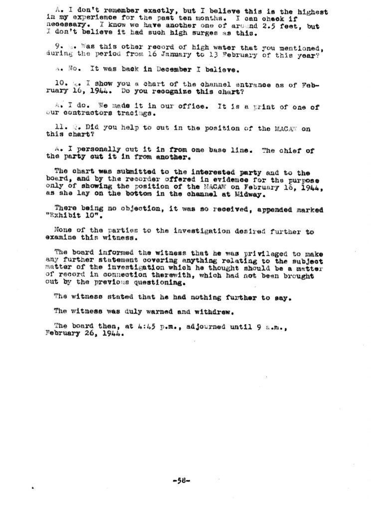 Macaw Board of Investigation p. 58