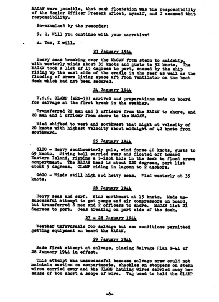 Macaw Board of Investigation p. 6