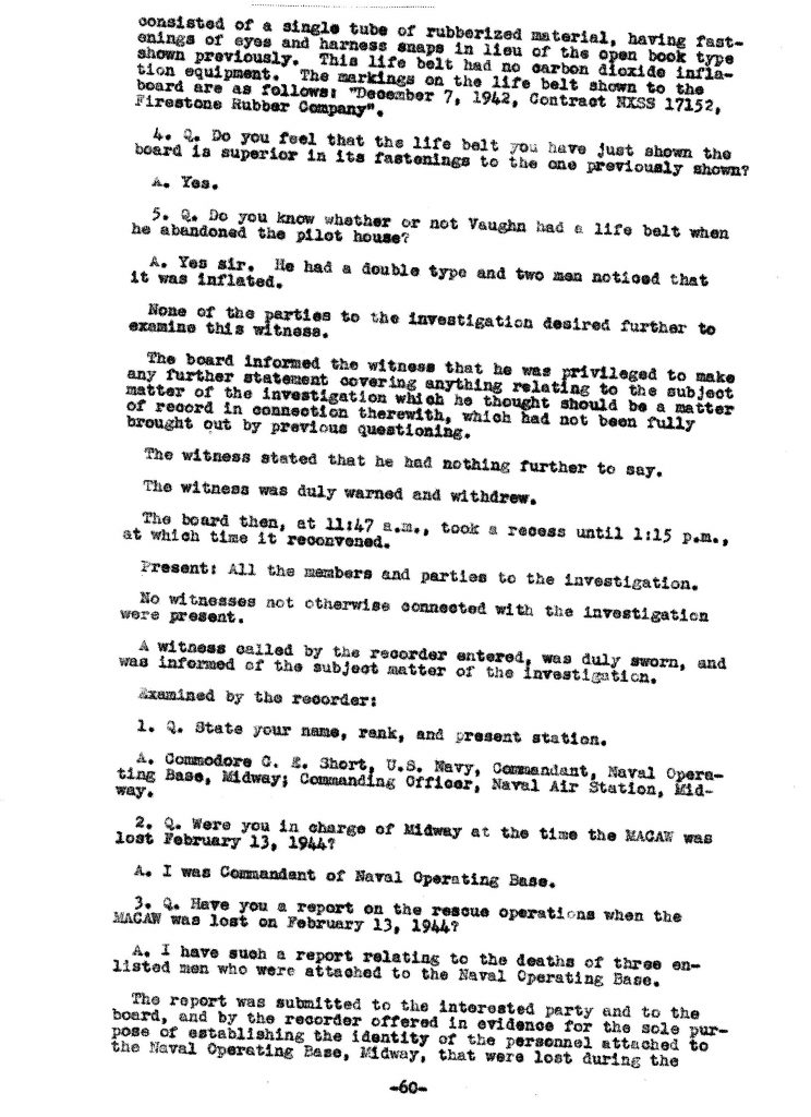 Macaw Board of Investigation p. 60