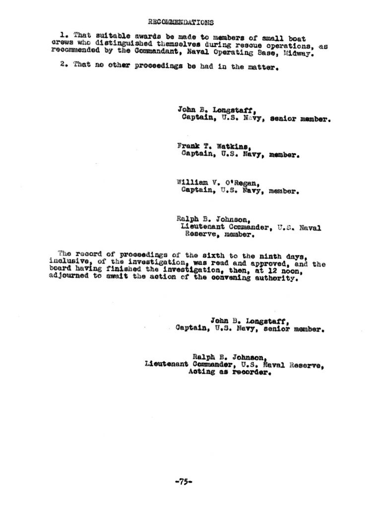 Macaw Board of Investigation p. 75